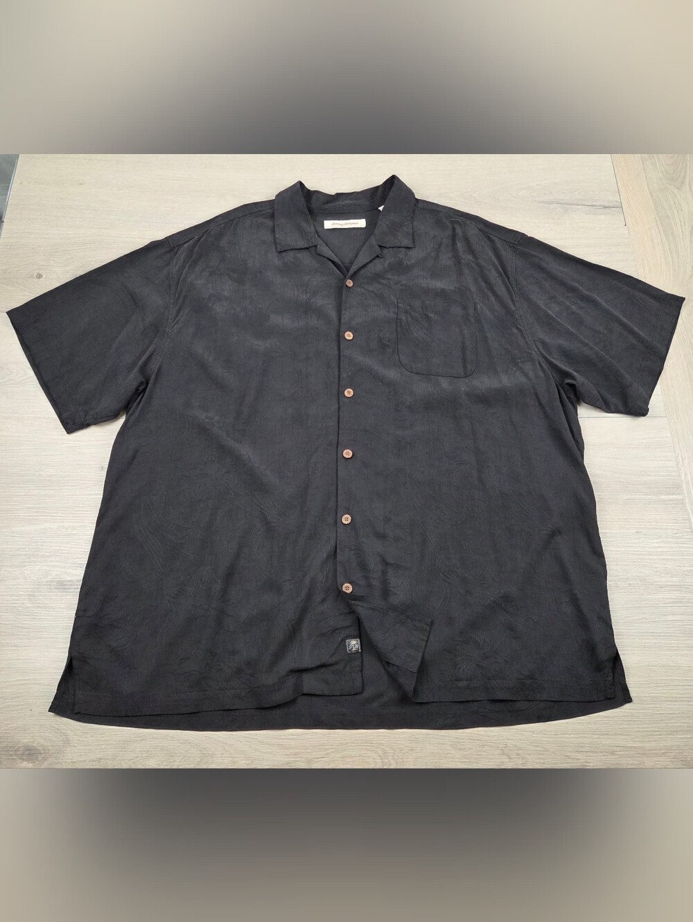 Tommy Bahama Swirl It Hula Dancer Girl Camp Shirt Mens XXL Black 100% Silk